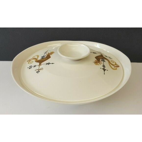 Edwin Knowles Weather Vane Rooster 11" Covered Vegetable Bowl w/Lid #K-5240 MCM - Picture 1 of 10